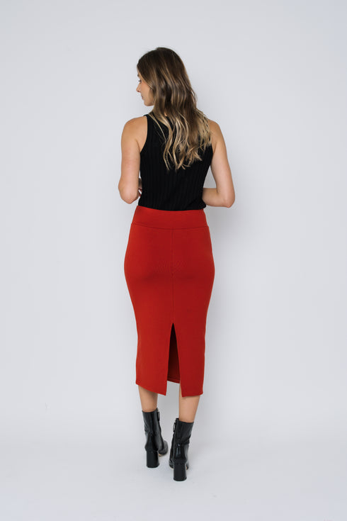Erin-Luxe Fleece Midi Skirt